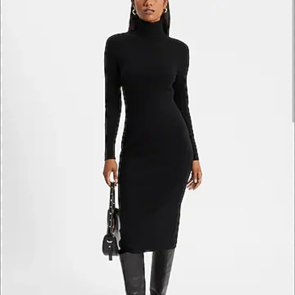 Express | Dresses | Express Black Long Sleeve Sweater Dress Sz Xs | Poshmark